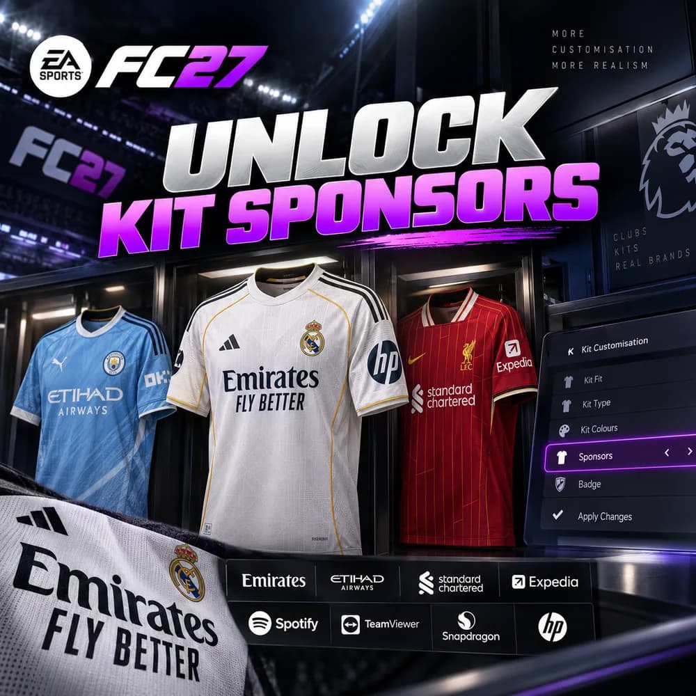 Unlock Kit Sponsors — sponsor logos on kits in FC 27